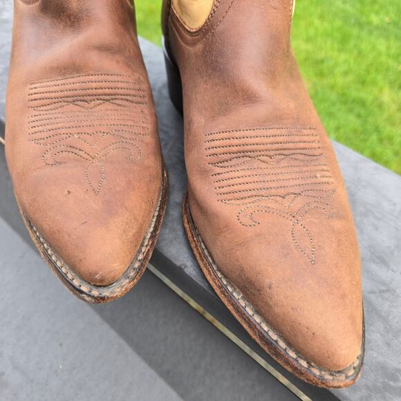 Dan Post Womens Boots Two-Tone Leather Suede Size 8M Western Pointed Toe *read* - Picture 4 of 15